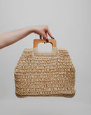 RATTAN WOVEN HANDMADE TOTE BAG 1970 - حقيبة