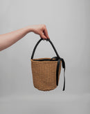 STRAW RATTAN BUCKET HAND BAG 1973 - حقيبة