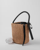 STRAW RATTAN BUCKET HAND BAG 1973 - حقيبة