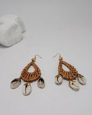 BOHEMIAN TEARDROP RATTAN HANDMADE EARRINGS 2160 - حلق