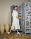 V-neck and collar embroidered design with front button and both side pockets, sleeves cuff folded style kaftan 2920 - قفطان