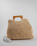 RATTAN WOVEN HANDMADE TOTE BAG 1970 - حقيبة