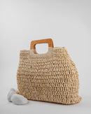 RATTAN WOVEN HANDMADE TOTE BAG 1970 - حقيبة