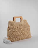 RATTAN WOVEN HANDMADE TOTE BAG 1970 - حقيبة