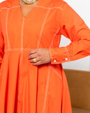 KLOSH DESIGN W/FRONT POCKET FOR BOTH SIDE AND CUFF SLEEVES DRESS 2574 - فستان