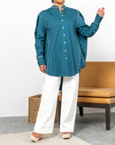 WOMEN'S PLAIN ROUND NECK DESIGN WITH FRONT BUTTON'S LONG SLEEVES BLOUSE 2578 - بلوزة