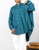 WOMEN'S PLAIN ROUND NECK DESIGN WITH FRONT BUTTON'S LONG SLEEVES BLOUSE 2578 - بلوزة