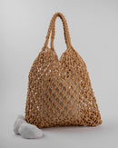 STRAW RATTAN BUCKET TOTE BAG 1974 - حقيبة