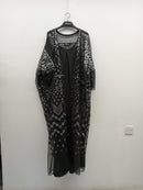 Oversized Full Embroidered with open front stylish kaftan 2633 - قفطان