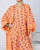 Oversized Embroidered design with Waist belted and sleeveless short Inner, Sherwal loose pants 3 pcs set Kaftan 2739 - قفطان