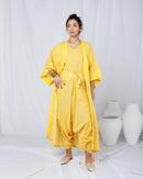 Oversized Embroidered design with Waist belted and sleeveless short Inner, Sherwal loose pants 3 pcs set Kaftan 2742 - قفطان