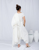 Oversized Embroidered design with Waist belted and sleeveless short Inner, Sherwal loose pants 3 pcs set Kaftan 2743 - قفطان