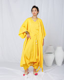 Oversized Embroidered design with Waist belted and sleeveless short Inner, Sherwal loose pants 3 pcs set Kaftan 2745 - قفطان