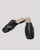 Elegant Outdoor Flats Minimalist Square Toe Flat Mules 2786 - حذاء