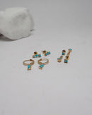 Geometric Decor earrings 3pairs 2847 - اكسسوارات