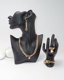 Faux Pearl Decor Jewelry Set 5pcs 2866 - اكسسوارات