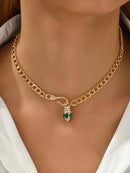 RhineStone Snake Decor Necklace 2872 - اكسسوارات