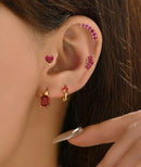 Cubic Zirconia Decor Earrings 5pcs/set 2874 - اكسسوارات