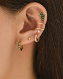 Rhinestone Decor Earrings 8pcs/set 2876 - اكسسوارات