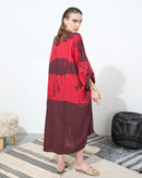 V-neck and collar embroidered design with front button and both side pockets, sleeves cuff folded style kaftan 4165 - قفطان