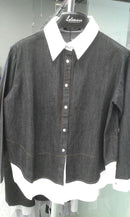 LONG SLEEVES SHIRT WITH WHITE COLLAR 1406 - قميص