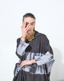 Oversized Collar design with front full stylish buttons, Embroidered shoulder and wide cuff cotton kaftan 4206 - قفطان