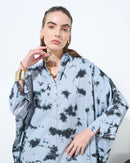 Oversized Collar design with front full stylish buttons, Embroidered shoulder and wide cuff cotton kaftan 4207 - قفطان