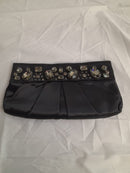 Satin Crystal Embellished Clutch 3165 - حقيبة