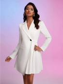 Unity Lapel Single Button Dress 3222 - فستان