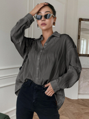 Textured Drop Shoulder Button Front Shirt 3248 - قميص