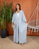 Oversized Top and Embroidered Stylish with Printed Design Sleeveless Inner, Wide Leg Pants 3 Pieces Set 3412 - طقم ٣ قطع