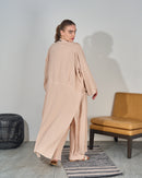 Oversized Top with Open Front and Pockets Sleeveless Inner, Wide Leg Pants Long Beachwear 3433 - ملابس للبحر