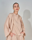 Oversized Top with Open Front and Pockets Sleeveless Inner, Wide Leg Pants Long Beachwear 3433 - ملابس للبحر