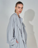 Oversized Top with Open Front and Pockets Sleeveless Inner, Wide Leg Pants Long Beachwear 3434 - ملابس للبحر