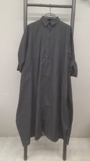 Oversized Design with front button and three Quarter sleeves Dress 3542 - فستان