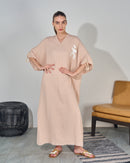 Oversized V-neck Design with front Stylish Printed wide Sleeves kaftan 3556 - قفطان