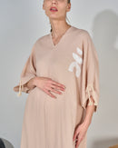 Oversized V-neck Design with front Stylish Printed wide Sleeves kaftan 3556 - قفطان