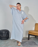 Oversized V-neck Design with front Stylish Printed wide Sleeves kaftan 3557 - قفطان