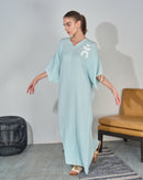 Oversized V-neck Design with front Stylish Printed wide Sleeves kaftan 3559 - قفطان