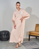 Oversized V-neck Design with front Stylish Printed wide Sleeves kaftan 3561 - قفطان