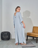 Oversized V-neck design with Embroidered and Front Stylish Tie Kaftan 3565 - قفطان