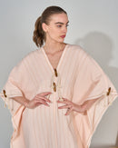 Oversized V-neck design with Embroidered and Front Stylish Tie Kaftan 3569 - قفطان