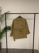 Double Breasted Belted with front buttons Coat 3629 - كوت