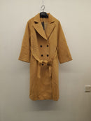 Front Buttoned with Waist belted and Cashmere Wool Coats 3633 - كوت