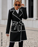 Neck Belted Overcoat with Waist Belted Coat 3635 - كوت