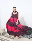 Klosh design with collar neck and sleeveless cotton kaftan 4214 - قفطان