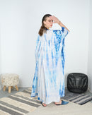 Oversized with embroidered neck design and embroidered sleeves cotton kaftan 4218 - قفطان