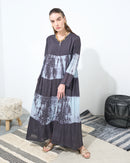 V-neck with classic design and Both arms gathered style with long sleeves cotton kaftan 4225 - قفطان