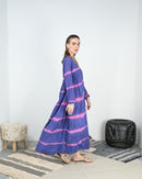 V-neck with classic design and Both arms gathered style with long sleeves cotton kaftan 4226 - قفطان