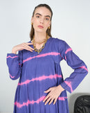 V-neck with classic design and Both arms gathered style with long sleeves cotton kaftan 4226 - قفطان